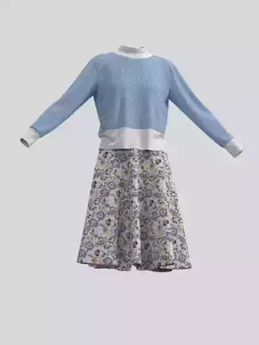 Dress-Kint sweater and skirt on mannequin