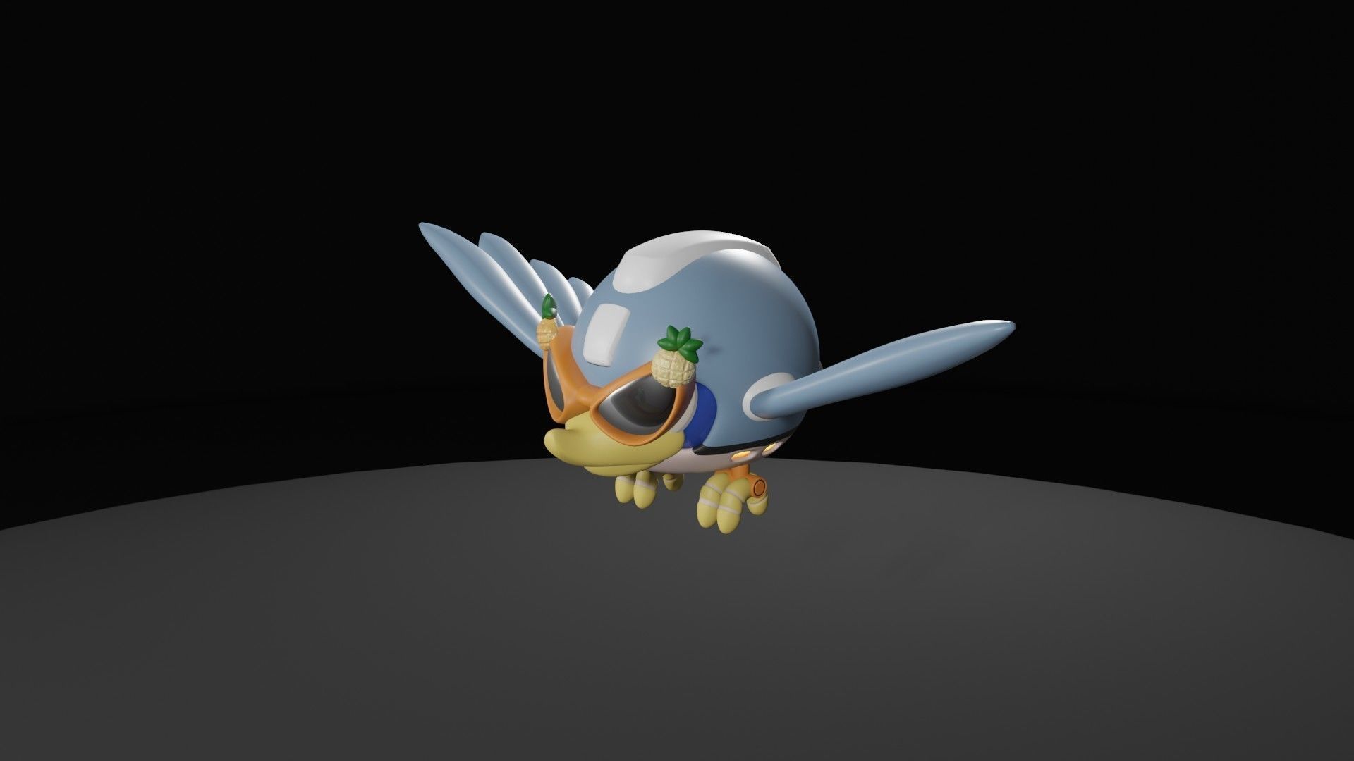 Beat bird Low-poly 3D model_6
