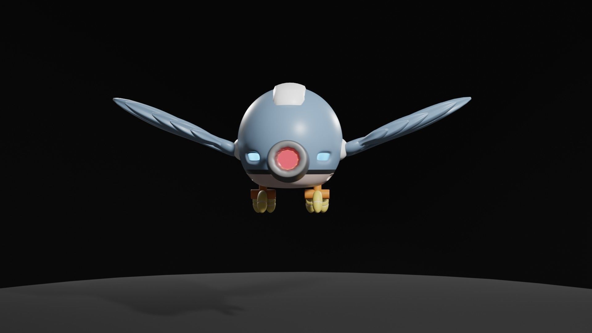 Beat bird Low-poly 3D model_3