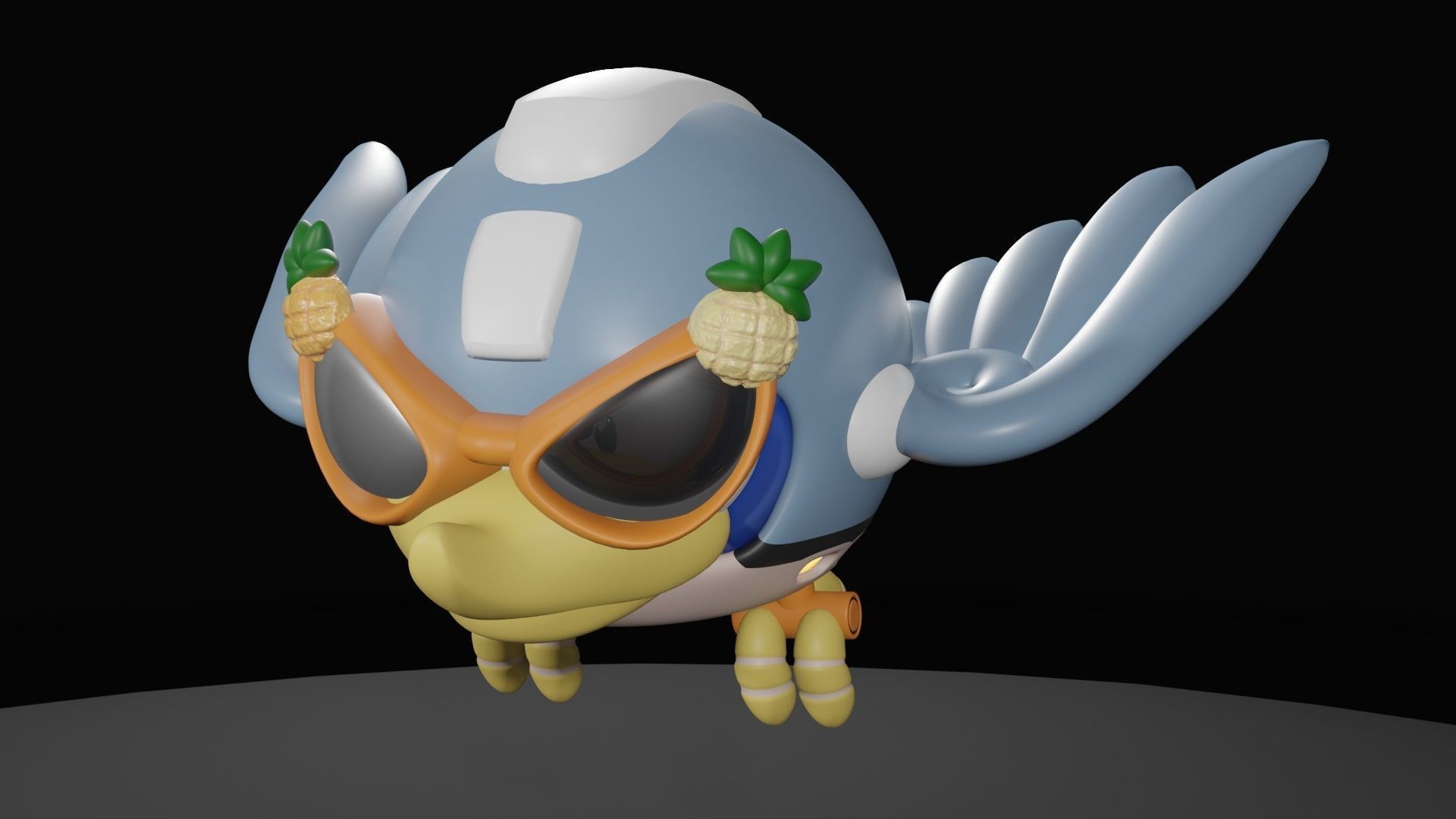 Beat bird Low-poly 3D model_7