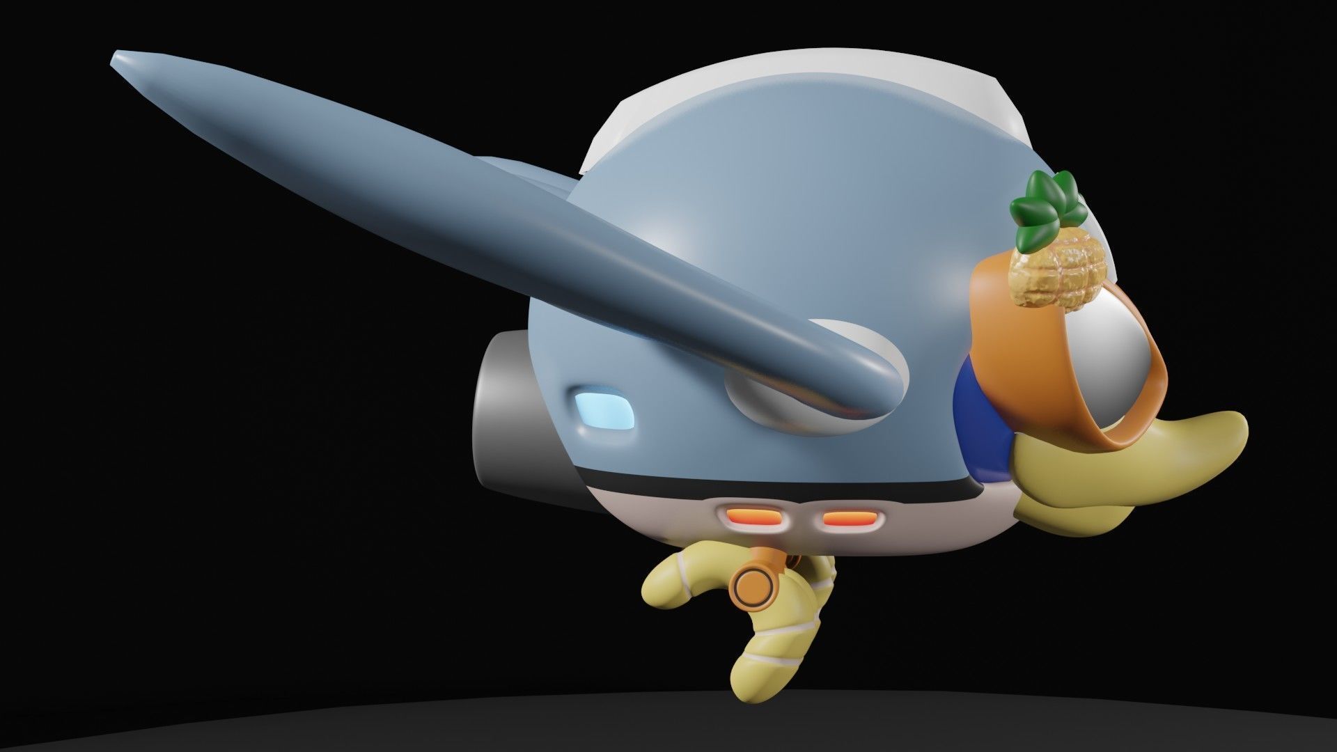 Beat bird Low-poly 3D model_8