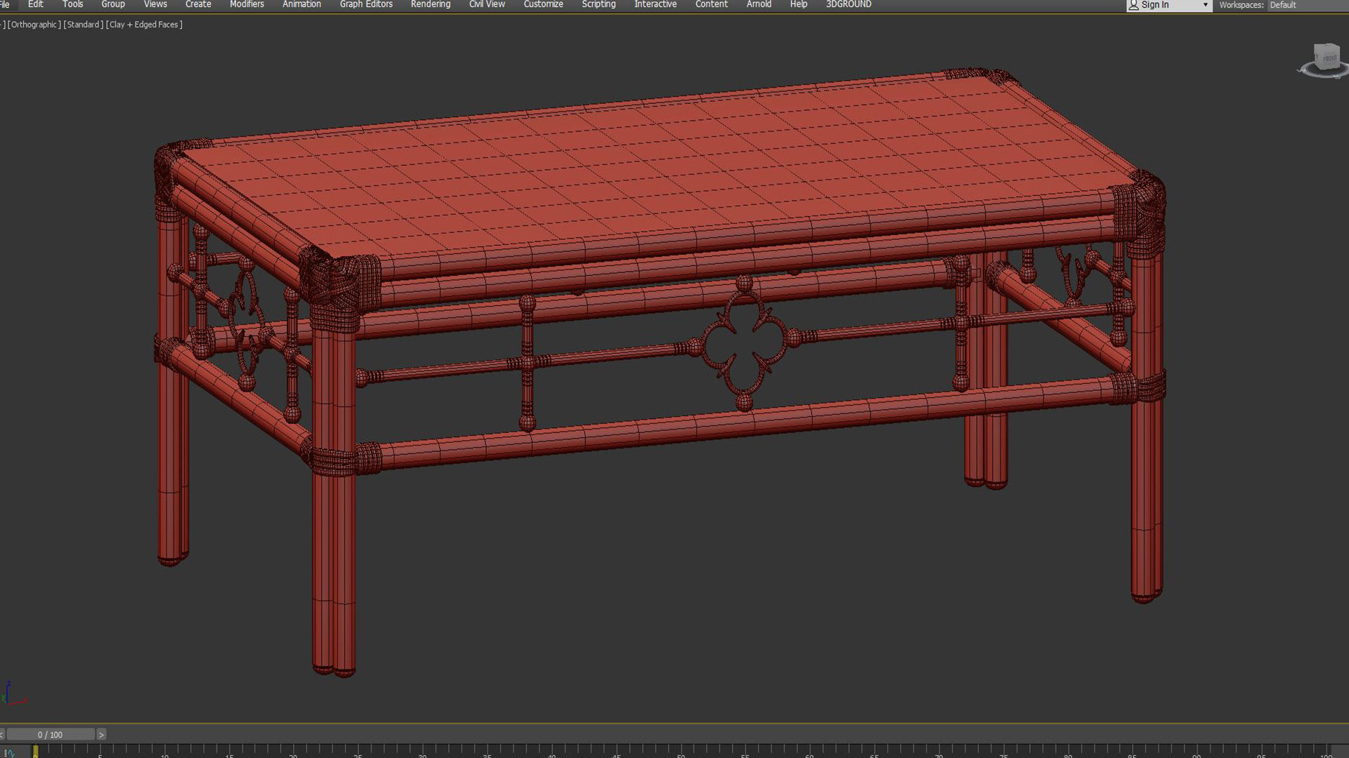 Rectangular Cocktail Table Mimi by Celerie Kemble 3D model_2