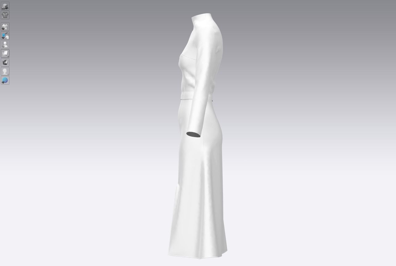 Womens pullover sweater with white skirt 3D model_13