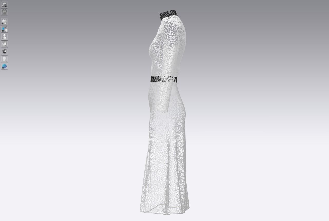 Womens pullover sweater with white skirt 3D model_15