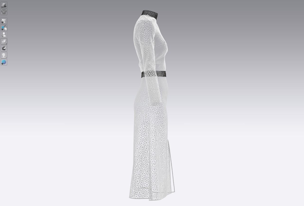 Womens pullover sweater with white skirt 3D model_16