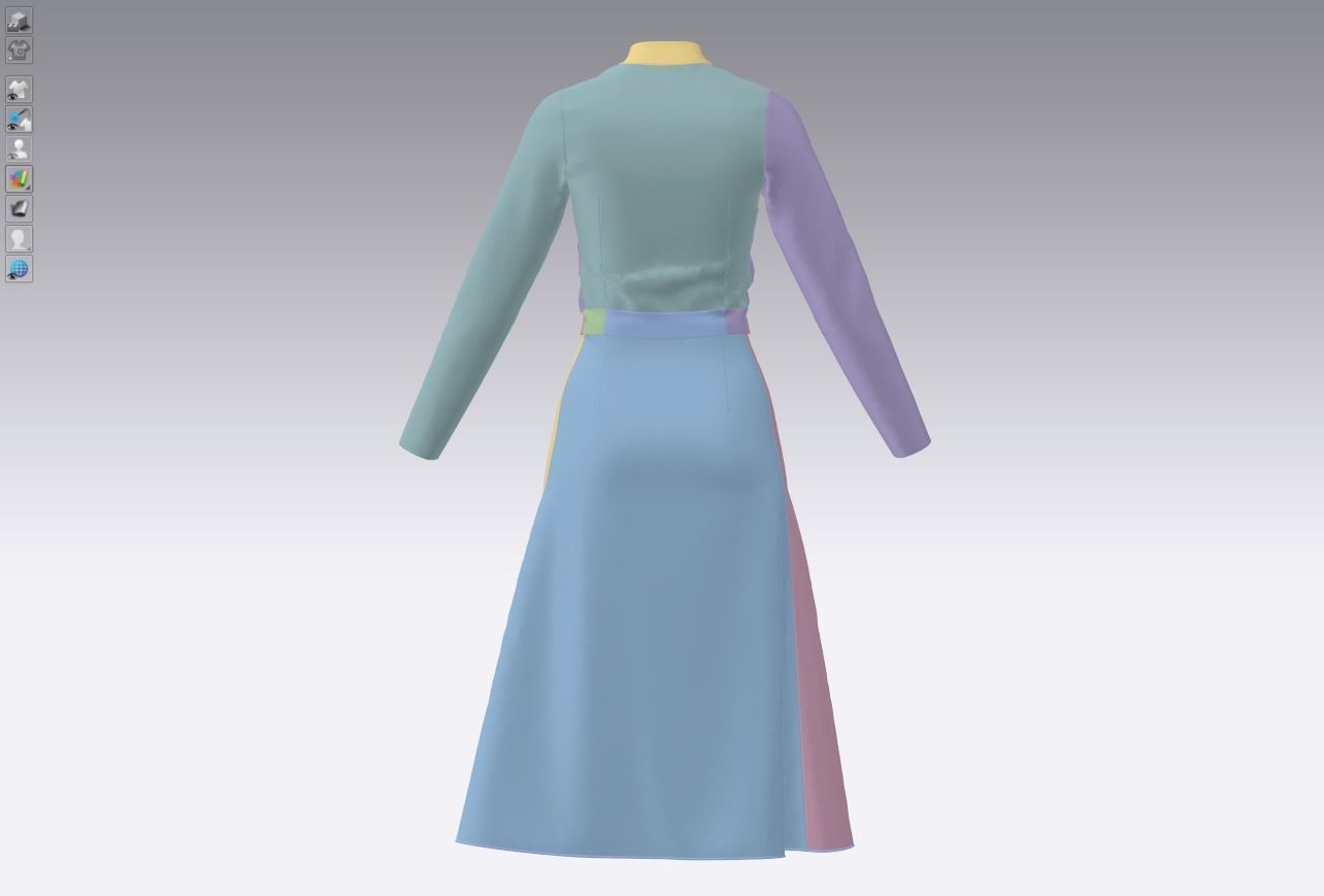 Womens pullover sweater with white skirt 3D model_22