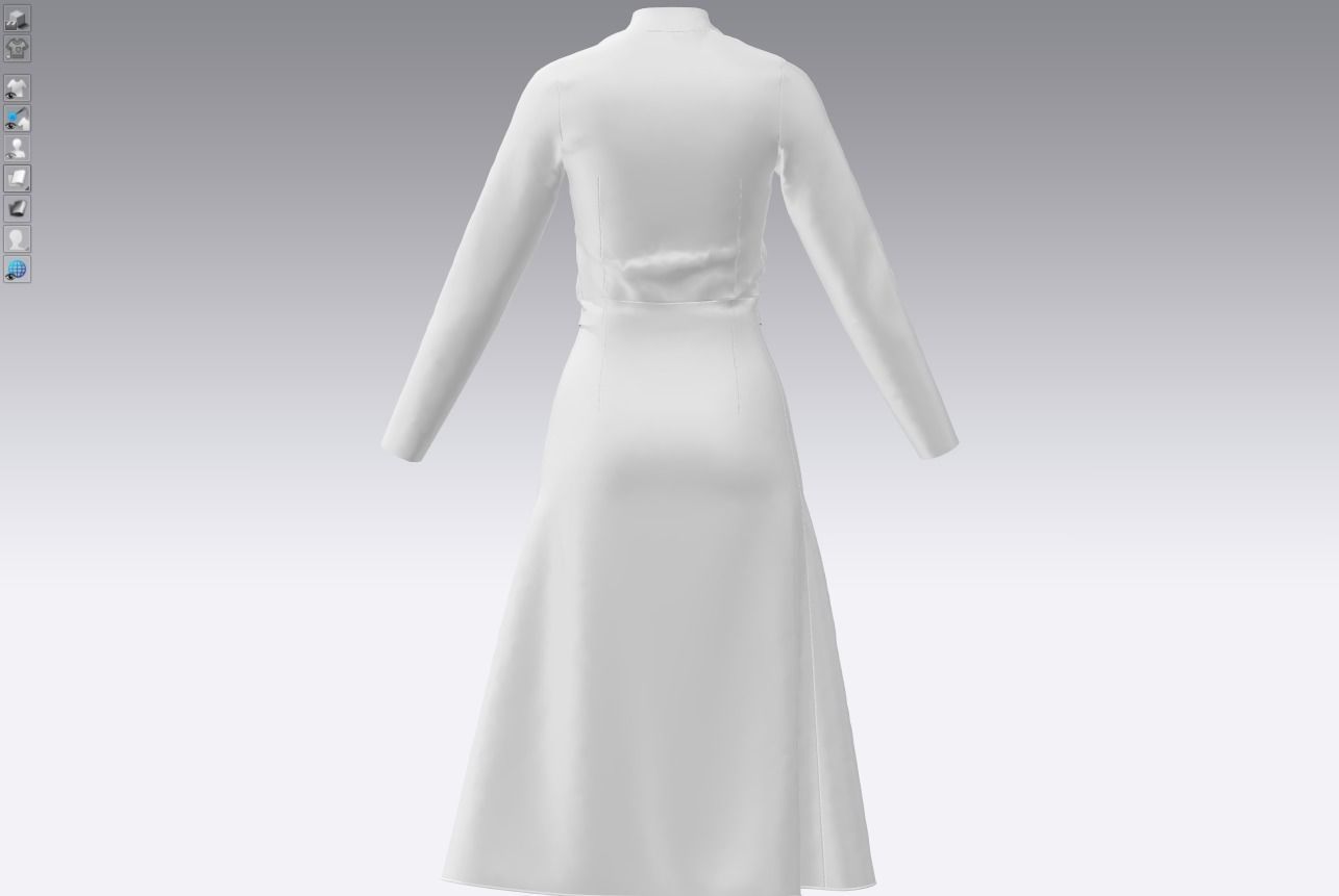 Womens pullover sweater with white skirt 3D model_12