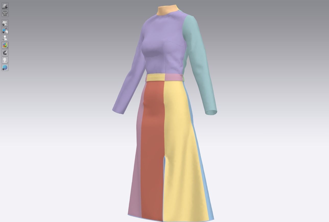 Womens pullover sweater with white skirt 3D model_25
