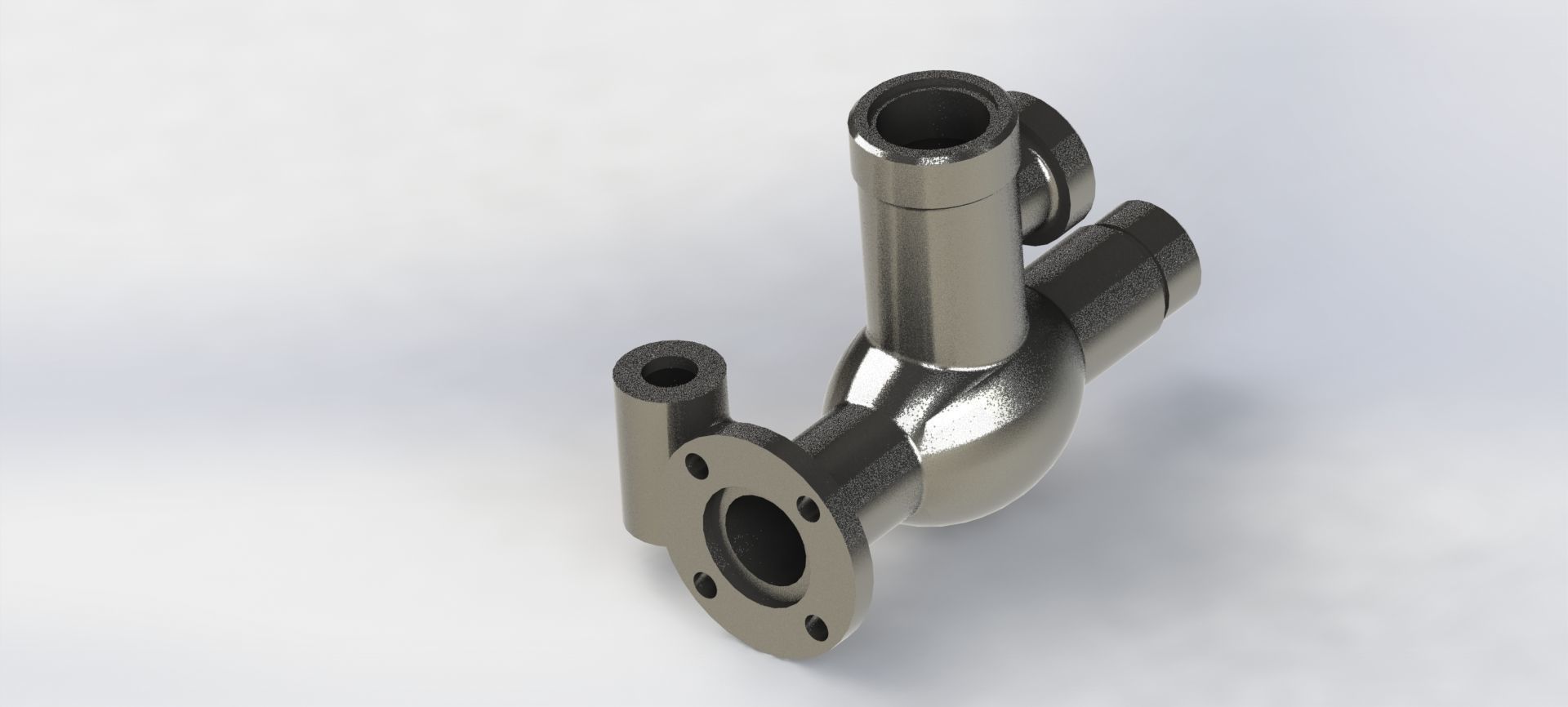 Flanged Valve Body 3D model_2