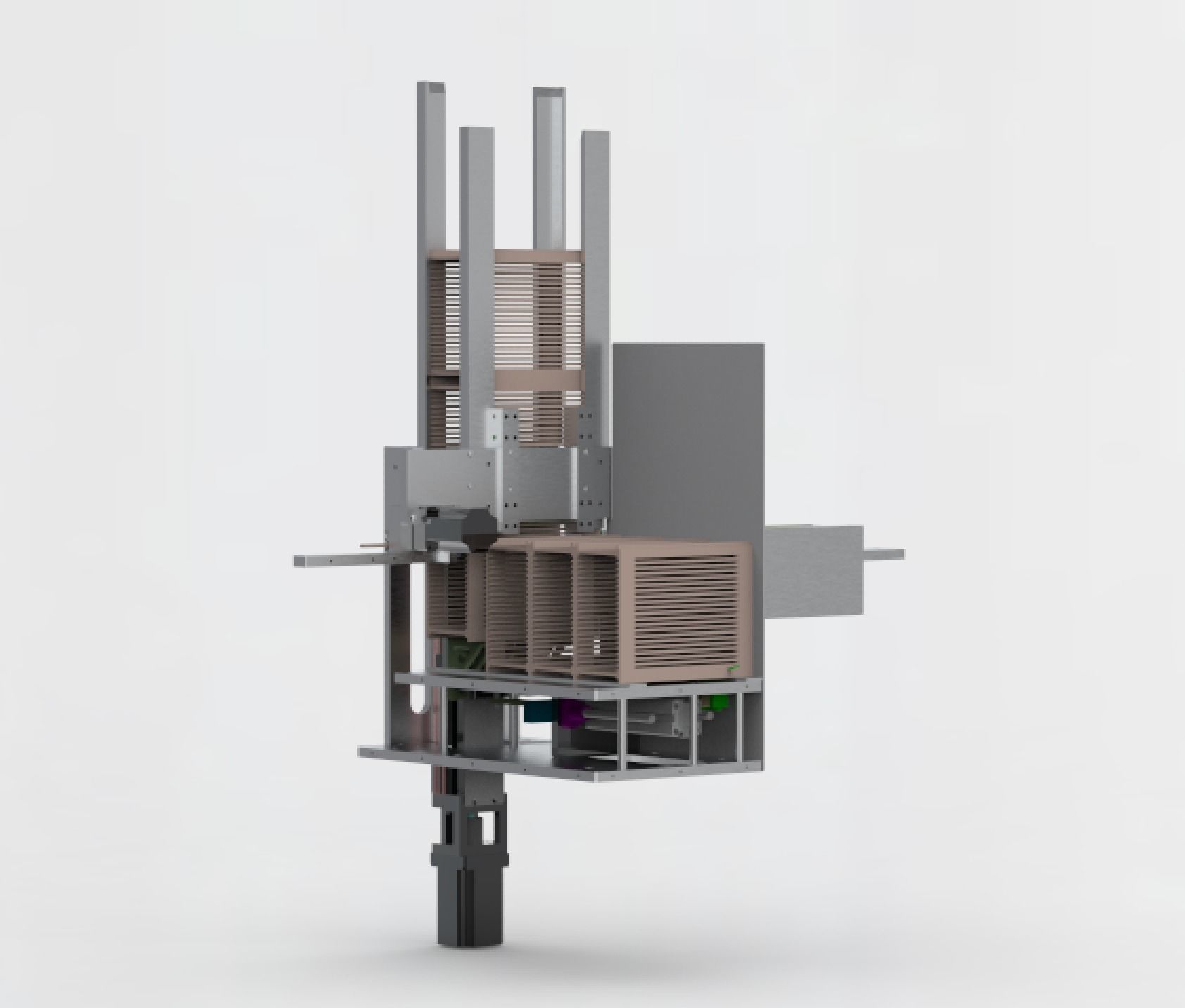 Tray loading and unloading mechanism Low-poly 3D model_2
