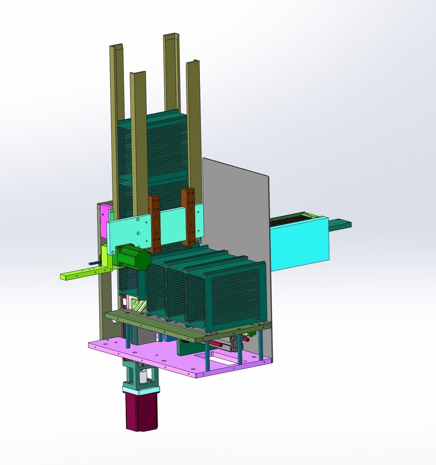 Tray loading and unloading mechanism Low-poly 3D model_8
