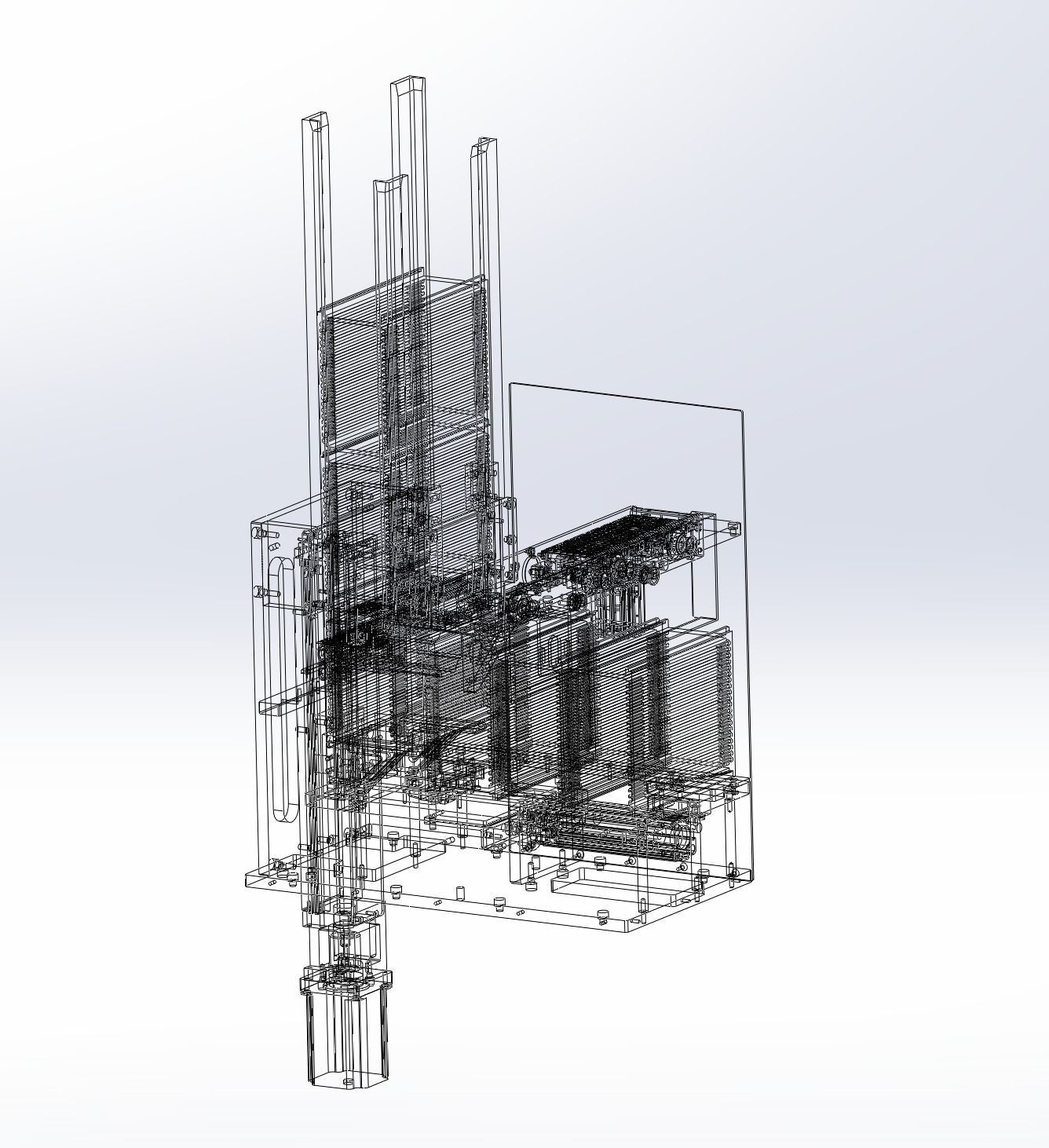 Tray loading and unloading mechanism Low-poly 3D model_9