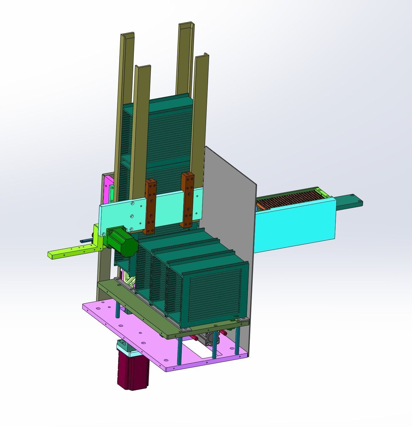 Tray loading and unloading mechanism Low-poly 3D model_3