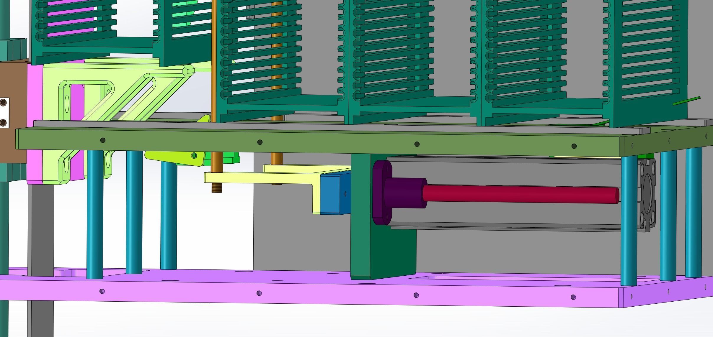 Tray loading and unloading mechanism Low-poly 3D model_5