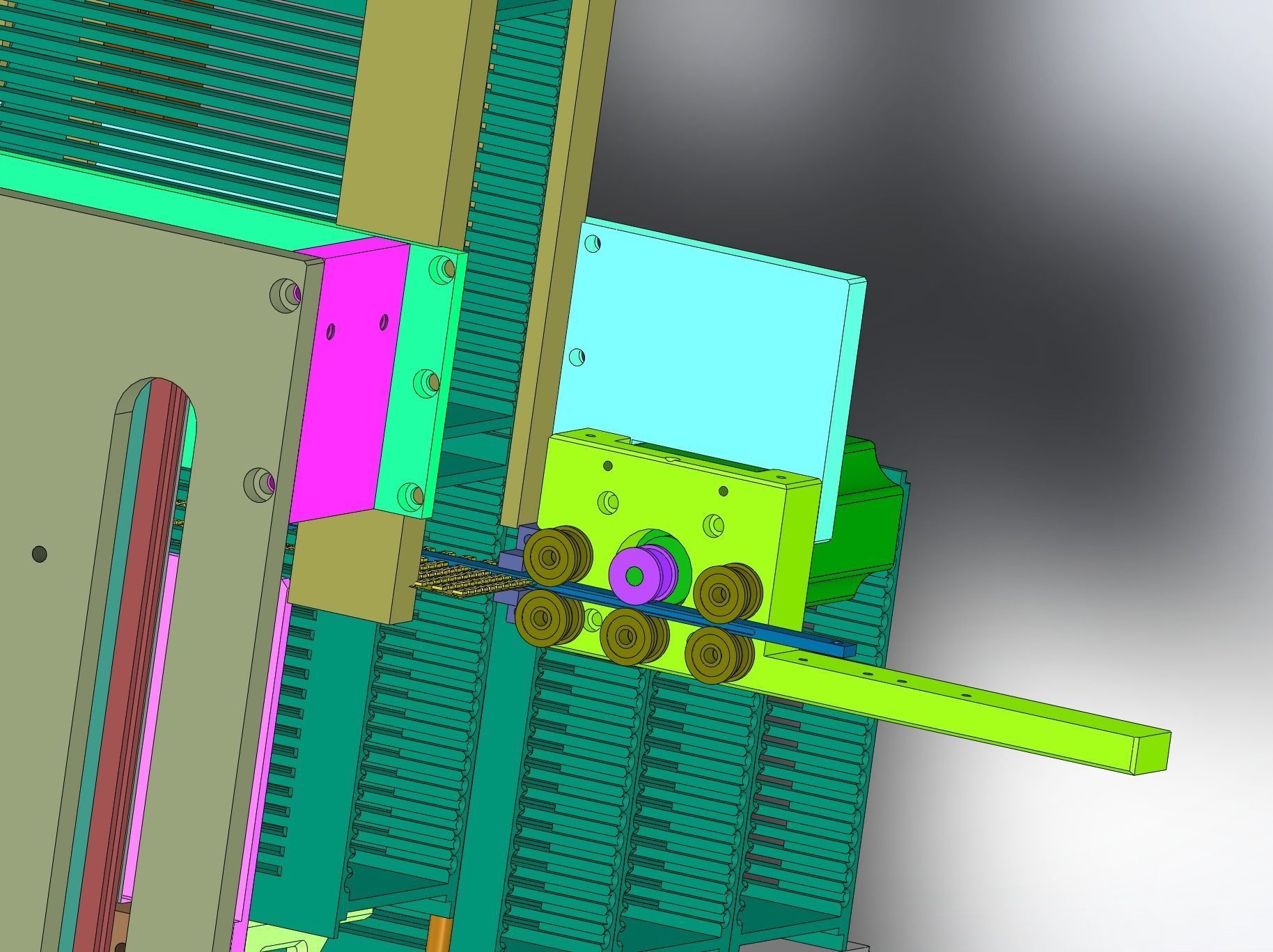 Tray loading and unloading mechanism Low-poly 3D model_4
