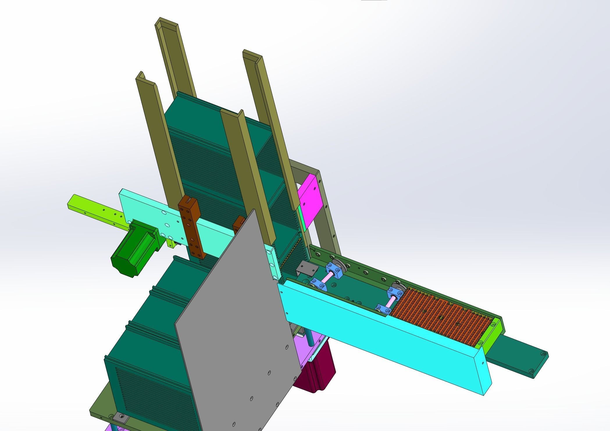 Tray loading and unloading mechanism Low-poly 3D model_7