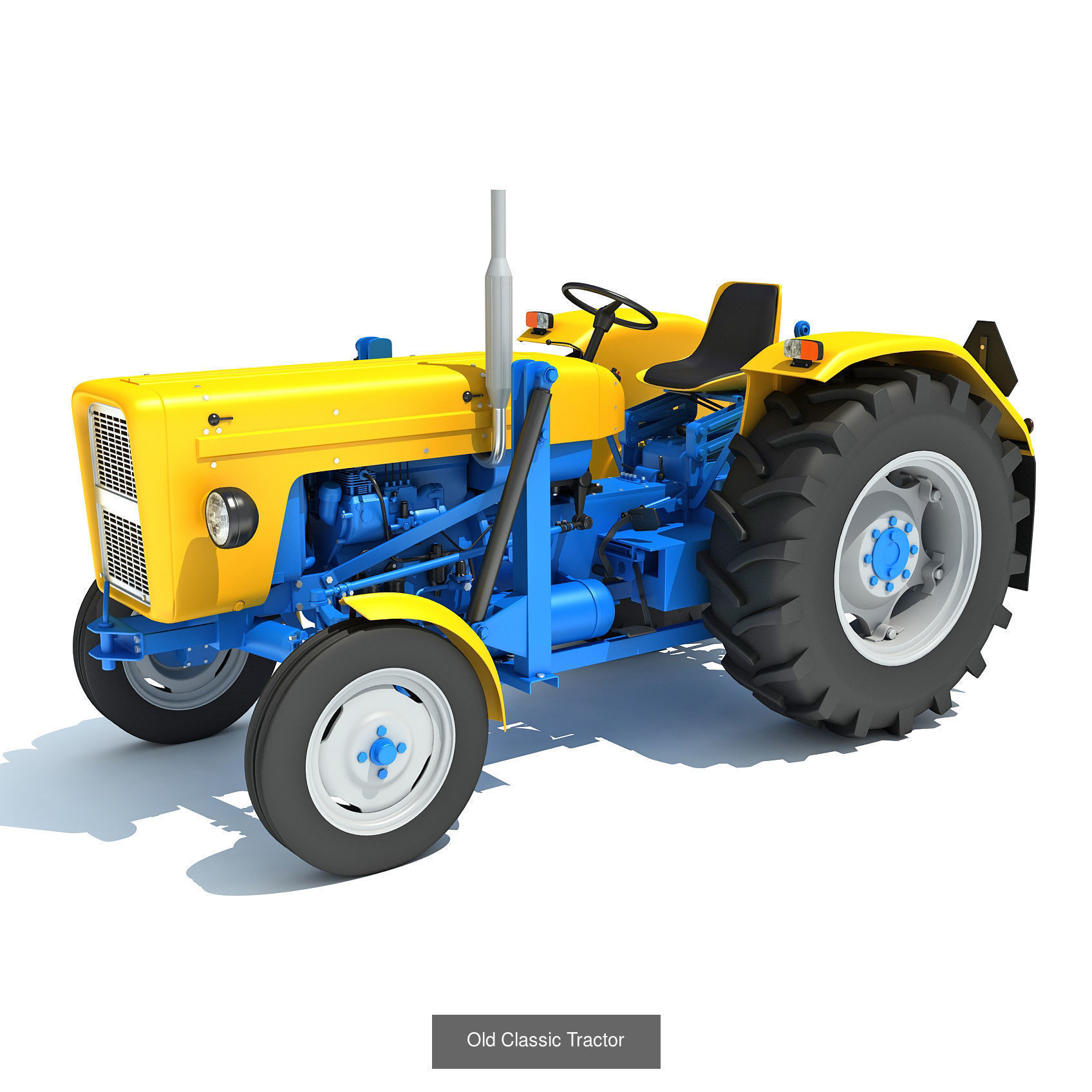 Old Vintage Farm Tractors 3D Model Collection_2