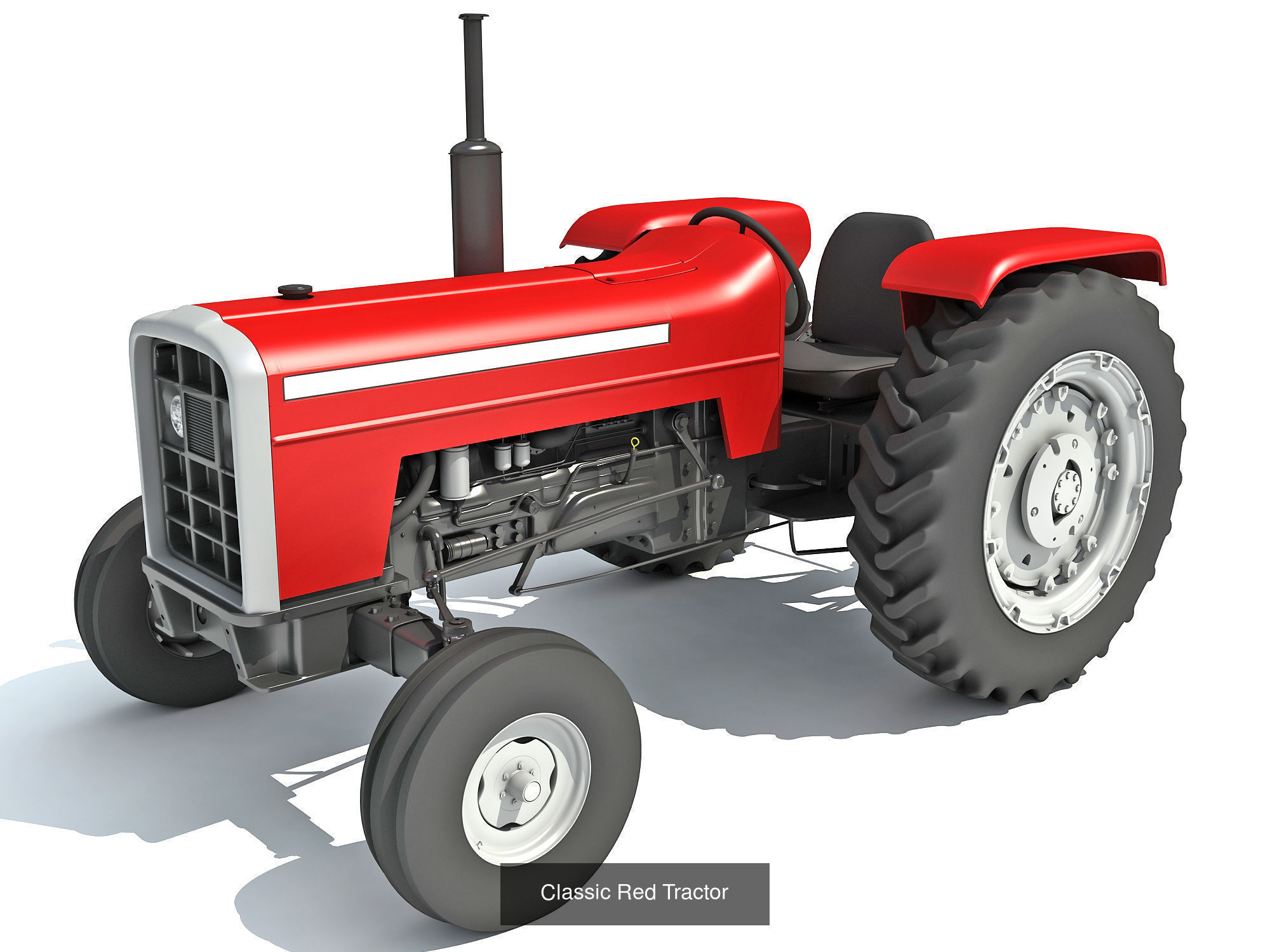 Old Vintage Farm Tractors 3D Model Collection_3