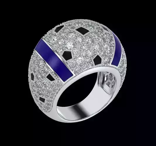 PantherRing ring with diamonds and enamel