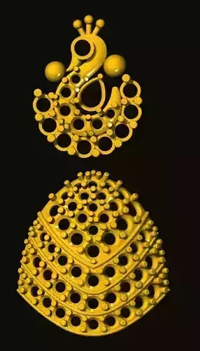 jumka gold peacock earring