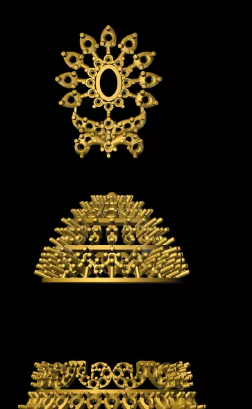 jumka three gold ornaments 3D print model_0