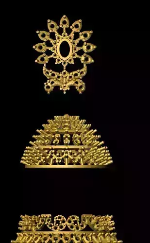jumka three gold ornaments