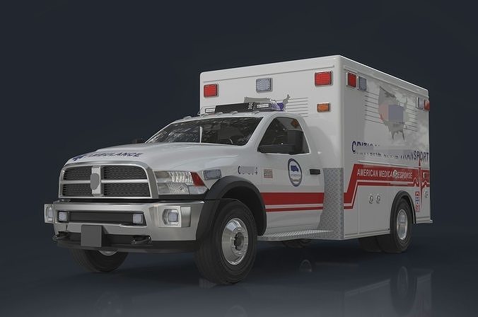 Emergency Ambulance 911 Low-poly 3D model