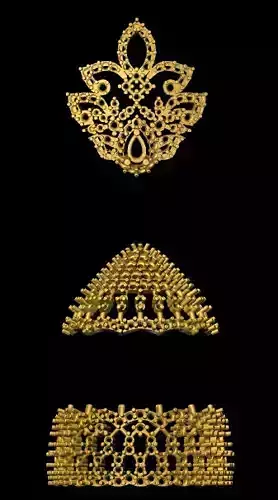 jumka three gold - plated ornaments