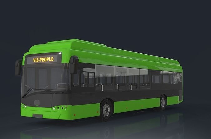 public transport vehicle tour bus Low-poly 3D model