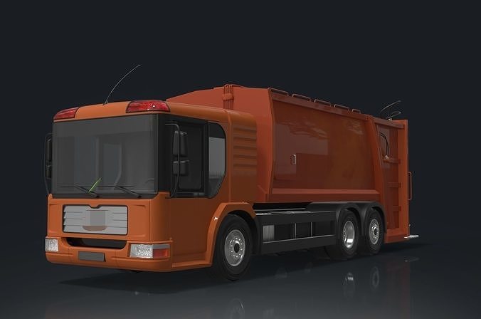 Garbage trucks Low-poly 3D model