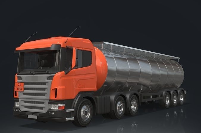 Tanker trucks Low-poly 3D model