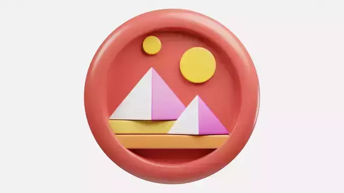 Decentraland or MANA Orange Crypto Coin with cartoon style 3D model