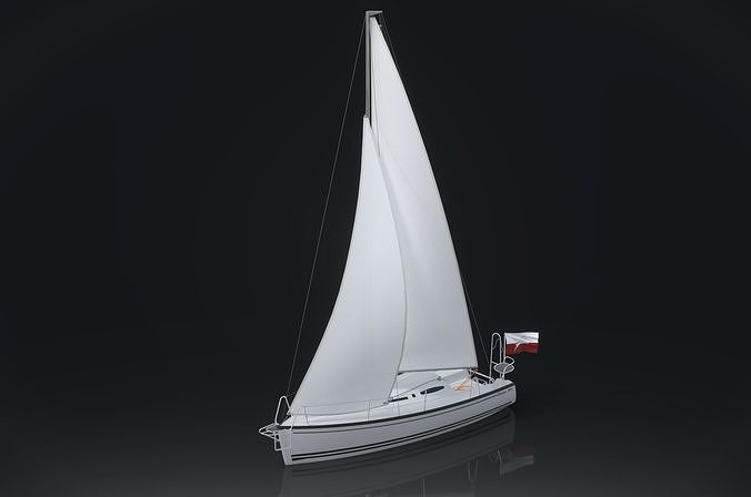 Modern sailing Low-poly 3D model
