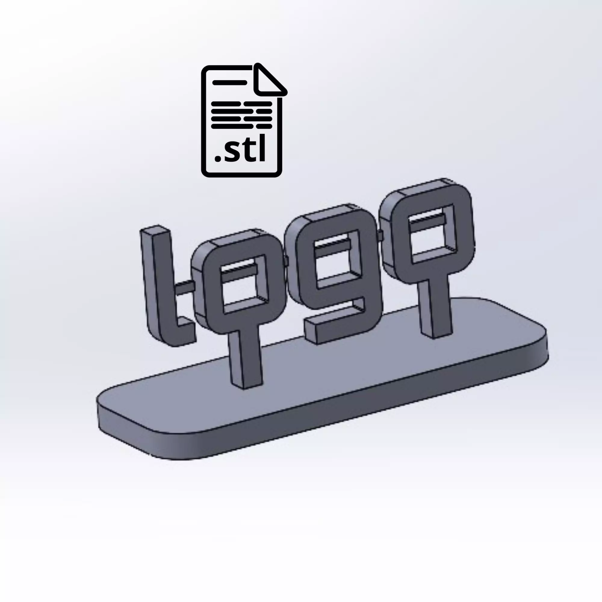 Custom Your Desk Logo  Keychain Desk Art  Digital STL File 3D print model_0