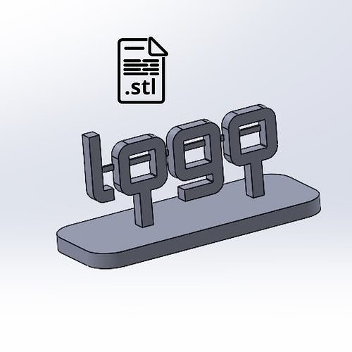 Custom Your Desk Logo  Keychain Desk Art  Digital STL File 3D print model