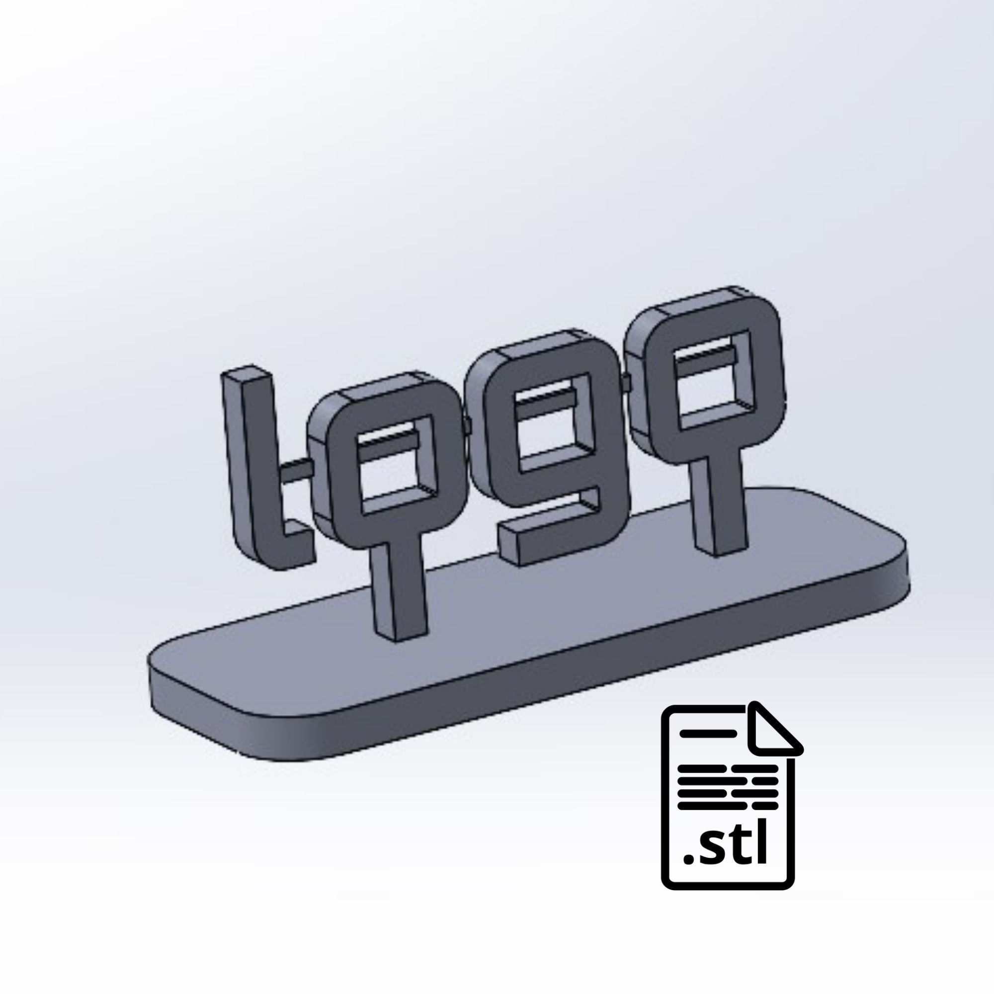 Custom Your Desk Logo  Keychain Desk Art  Digital STL File 3D print model_1