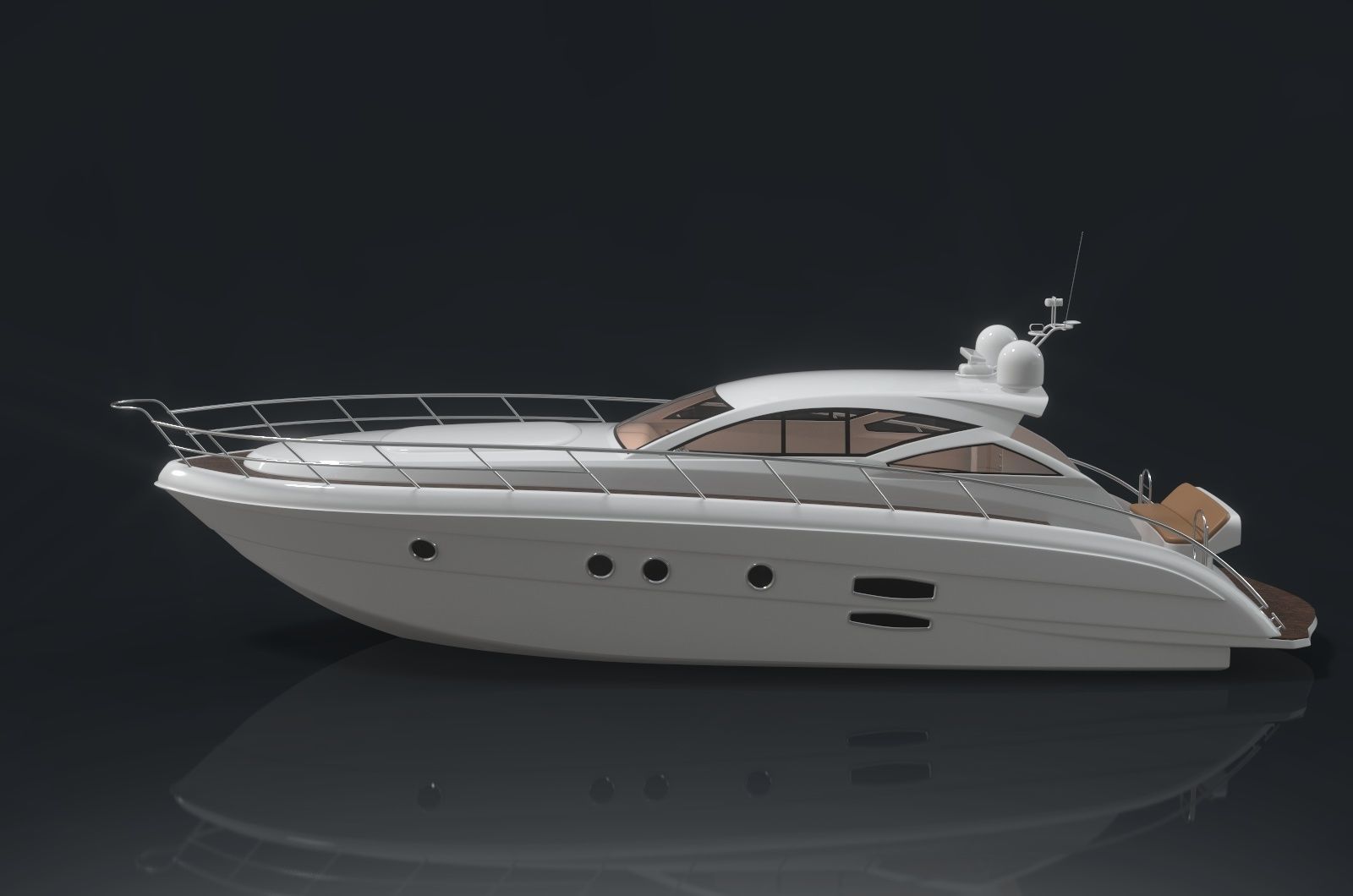 Yachts Speedboats Low-poly 3D model_7