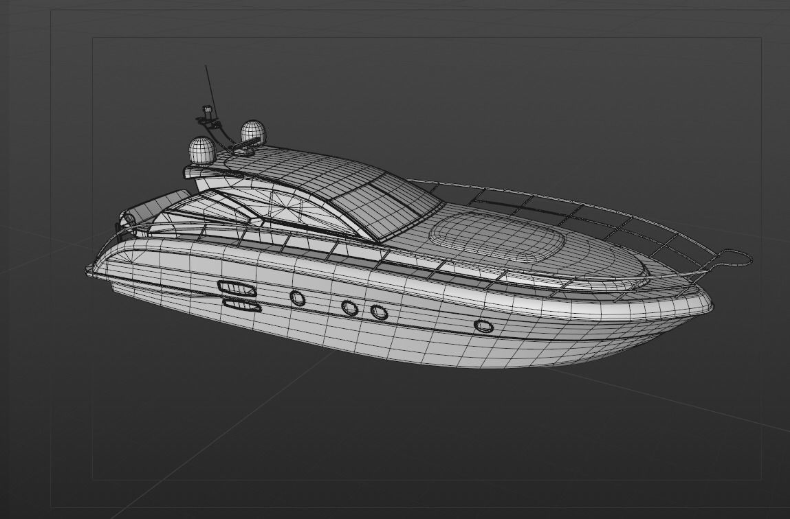 Yachts Speedboats Low-poly 3D model_12