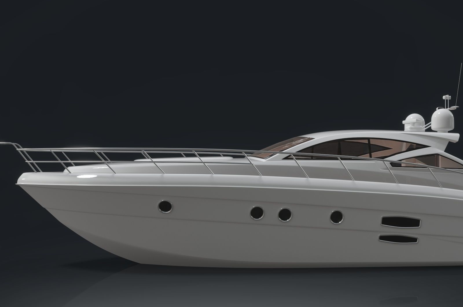 Yachts Speedboats Low-poly 3D model_2