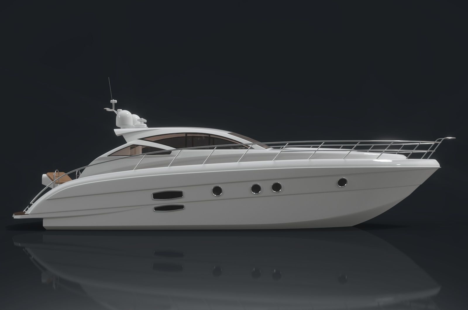 Yachts Speedboats Low-poly 3D model_6