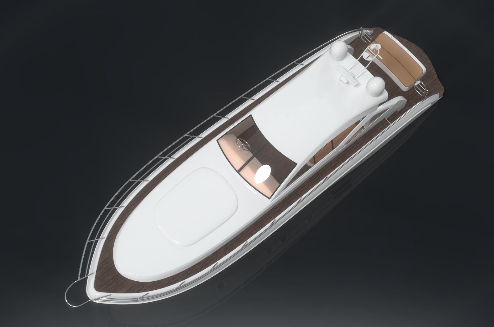 Yachts Speedboats Low-poly 3D model_4