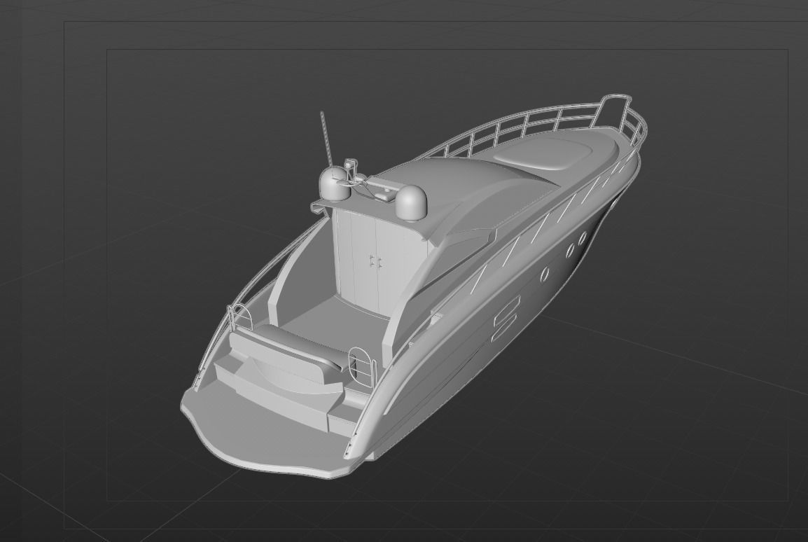 Yachts Speedboats Low-poly 3D model_10