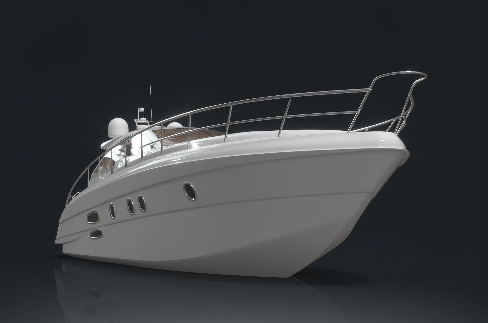 Yachts Speedboats Low-poly 3D model_3