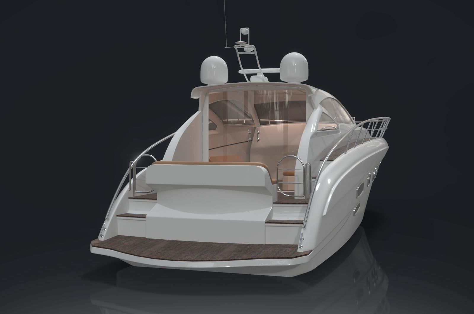 Yachts Speedboats Low-poly 3D model_9