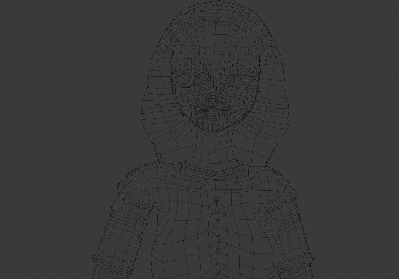 middle age girl low poly Low-poly 3D model_18