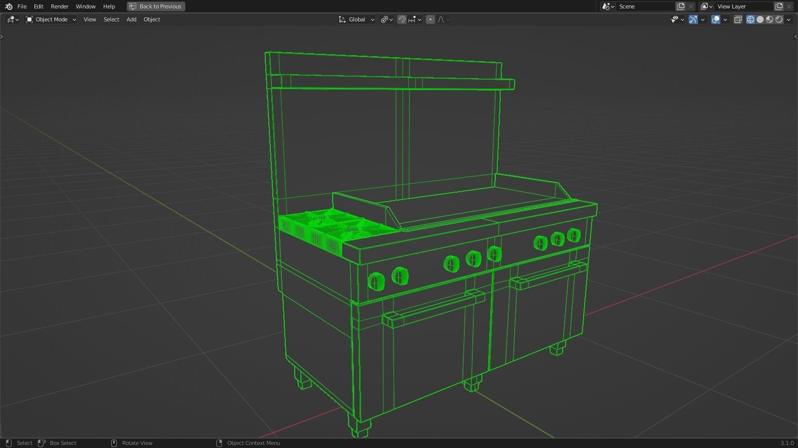Kitchen range stove  3D model_7