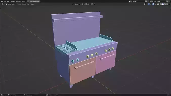 Kitchen range stove  3D model