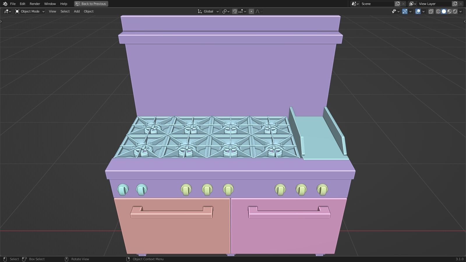 Kitchen range stove  3D model_14