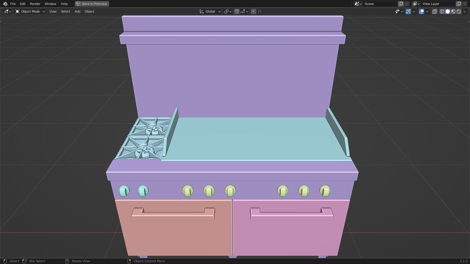 Kitchen range stove  3D model_11