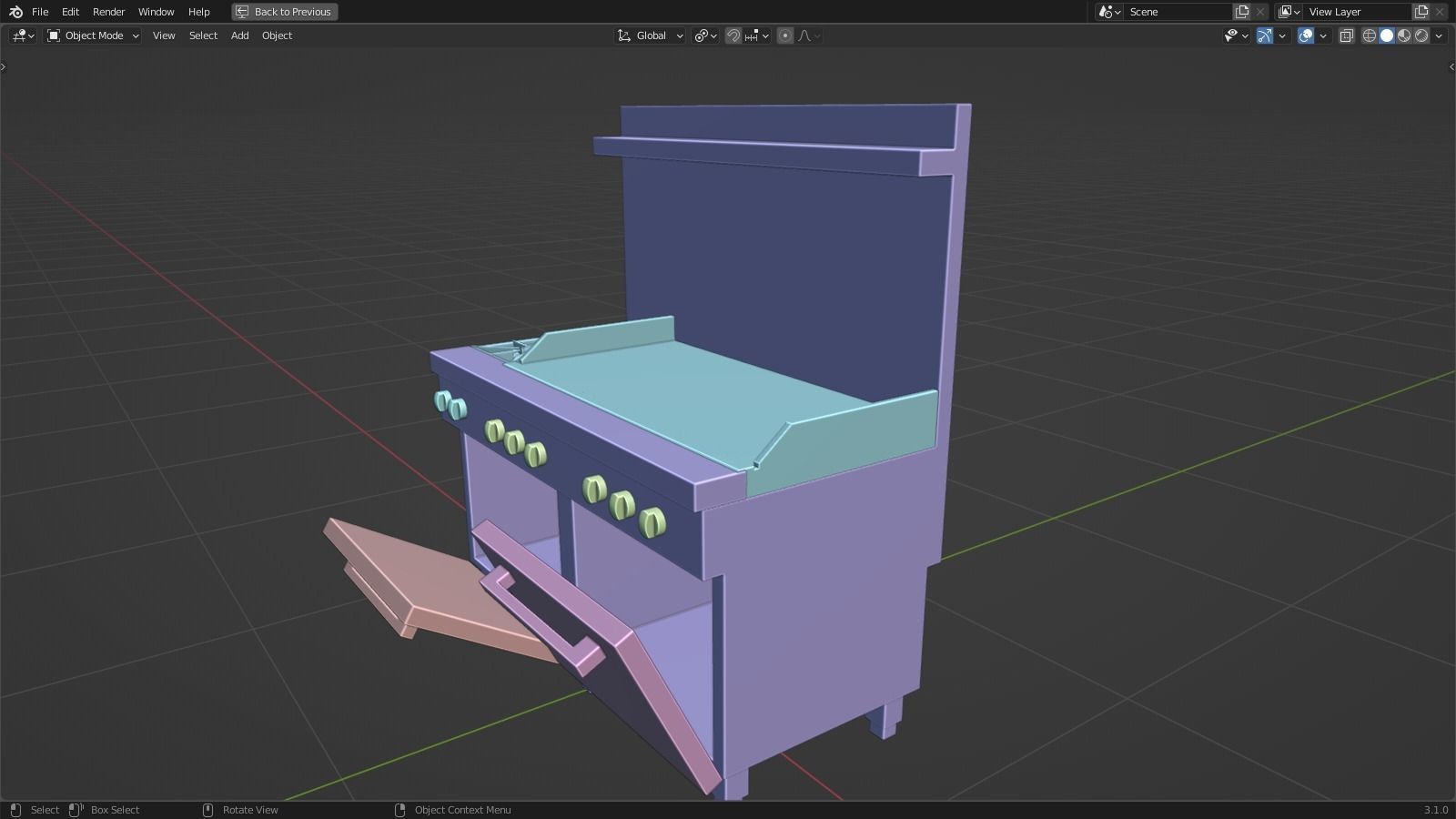 Kitchen range stove  3D model_10